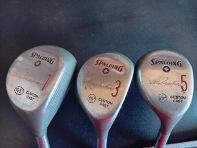 Spalding Lee Trevino Metal Woods. 1, 3 & 5 Grip Rite Grips. 10.5, 16, 22 degree. - Image 1 of 3