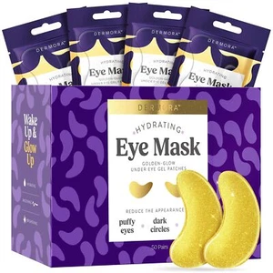 DERMORA Golden Glow Under Eye Patches (50 Pairs Eye Gels) - Rejuvenating Trea... - Picture 1 of 9