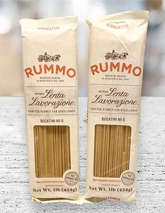2 Rummo Bucatini Pasta No.6 Hand Crafted In Italy~100% Durum Wheat~1.lb Each - Picture 1 of 2