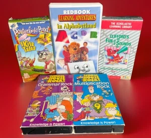 Retro Kids Educational VHS Tapes - Learn About Confidence, Grammar, Math, & More - Picture 1 of 7