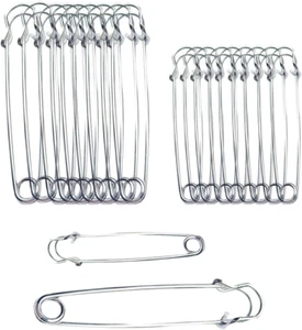 20PCS Large Safety Pins, 4Inch and 3Inch Heavy Duty Safety Pins for Fashion, Sew - Picture 1 of 12