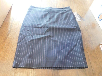 DANA BUCHMAN black Purple Pinstriped pencil skirt sz 6 black tie Lined Classy - Image 1 of 4