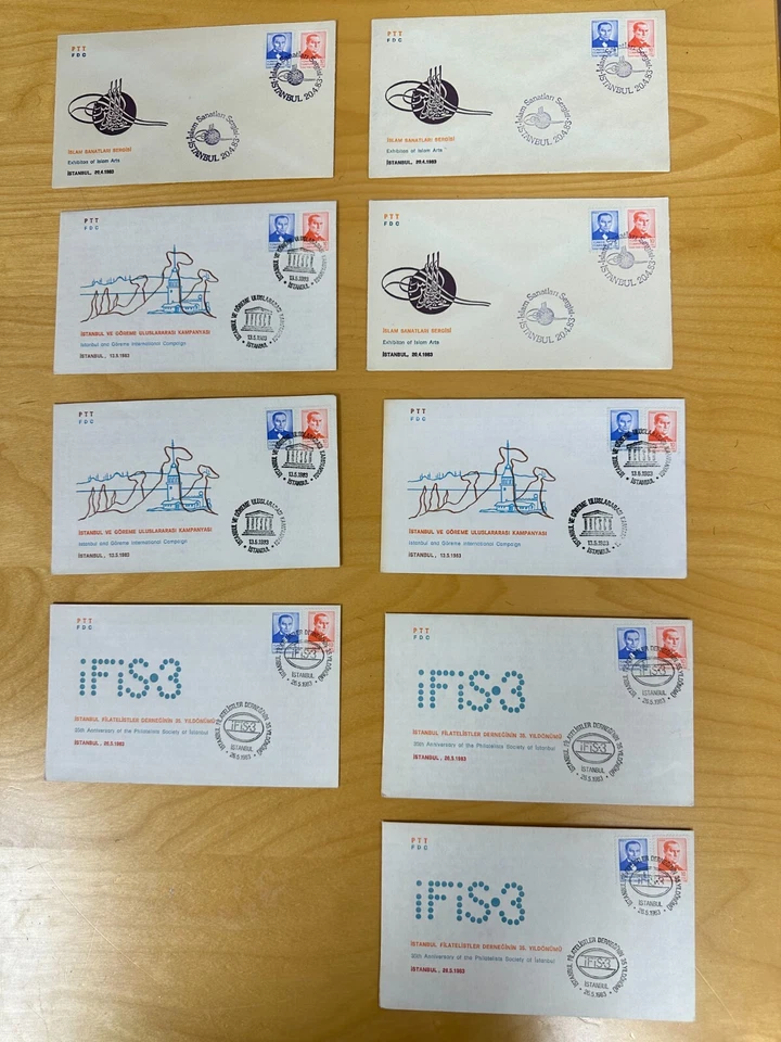 10 fundas turcas de primer día (FDC) de 1983 Foto 1 de 1