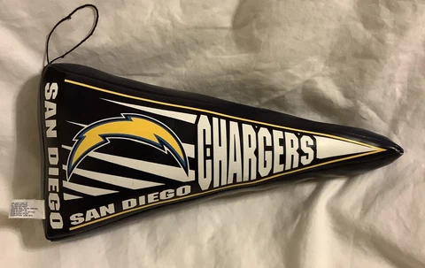 San Diego Chargers NFL Puffy Plush Pillow Pendant Flag Shape ~Football Fan 7” Cover