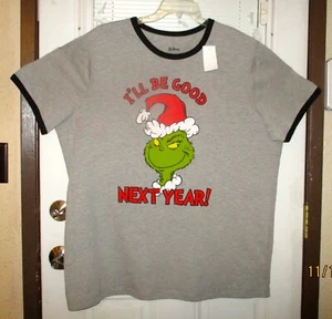 Neu mit Etikett Dr. Seuss: Der Grinch "Ich werde nächstes Jahr gut sein!" T-Shirt Erwachsene Größe S Fas - Bild 1 von 12