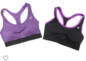 Sujetadores deportivos de compresión Champion para mujer pequeños (paquete de 2), negros/Rspshk nuevos con etiquetas - Imagen 1 de 5