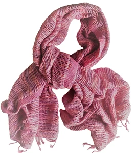 Thai Organic Cotton Scarf - Pink and Lilac - Picture 1 of 1