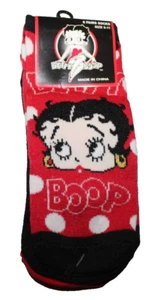 Betty Boop Womens Black/Red/Multicolor 6 Pair Ankle Socks - Size 9-11 - Picture 1 of 4