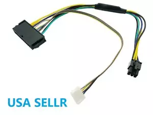 12" 30cm ATX Main 24-Pin to 6-Pin PSU Power Adapter Cable 18AWG for HP Z220 Z230 - Picture 1 of 2