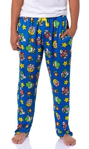 Nintendo Men's Super Mario Luigi Peach Yoshi AOP Soft Sleep Pajama Pants - Picture 1 of 4