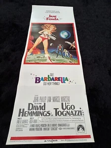 PÓSTER DE PELÍCULA BARBARELLA "ORIGINAL 1968 14"x36" INSERTAR JANE FONDA RARO CIENCIA FICCIÓN - Imagen 1 de 7