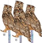 Owl To Keep Birds Away, 4 Pack Bird Scare Owl Fake Owl, Reflective Hanging Bird