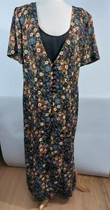 Diana Marco Damen Blumen Midikleid 16 Polyester Krepp - Bild 1 von 2