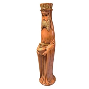 Statua Statuina Re Wiseman Oro Arancione Natività Religiosa 13 Pollici Offerta Regalo - Foto 1 di 9