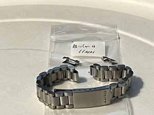 11 mm ORIGINAL BULOVA SILVER STAINLESS STEEL BRACELET WATCH BAND 6" CURVED ENDS - Picture 1 of 11