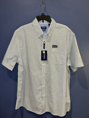 Mens XL Button Front Short Sleeve Shirt, Vintage Chaps Jade NWT - Image 1 of 4