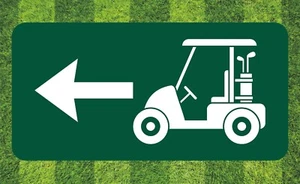 Señal de dirección izquierda de aluminio para campo de golf para greens, calle y camino de carro - Imagen 1 de 3