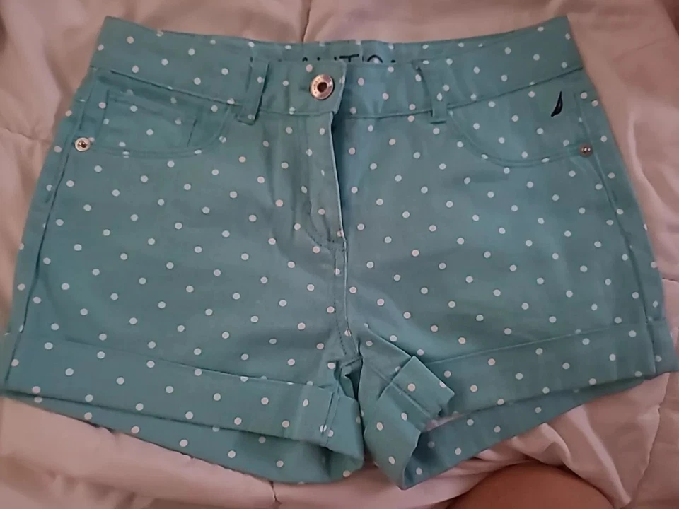 Gently Used Girls Nautica Polka Dot Shorts Size 12 - Image 1 of 4