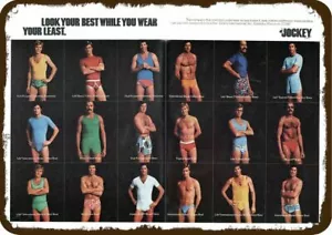 1976 JOCKEY Retro 70's Mens Underwear Vintage-Look DECORATIVE REPLICA METAL SIGN - Picture 1 of 1