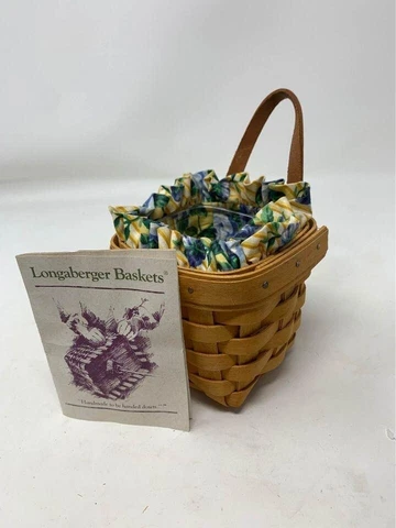 Longaberger 1996 Chives Booking Basket w/ Liner, Protector and Certificate Cover