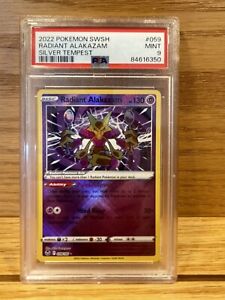 Pokemon- Radiant Alakazam - Silver Tempest 059/195 PSA 9