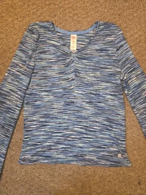 Girls Large 12/14 Justice Long Flaired  Sleeve Space Dye Blue - Image 1 of 4