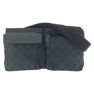 GUCCI 28566 Body Bag Gürteltasche Schwarz Silber Hardware GG Canvas/Leder GG - Bild 1 von 10