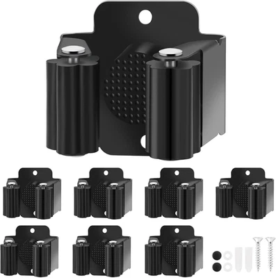 Soporte para escoba montaje en pared 7 piezas colgador de escoba montaje en pared acero inoxidable resistente  Foto 1 de 4