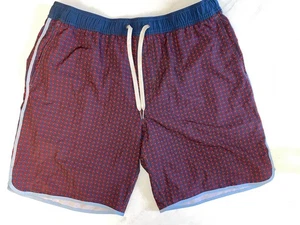 Men's Fair Harbor The Anchor Short Lined 8" Size XL Nautical Red Wavy Geo - Picture 1 of 7
