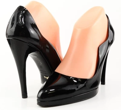 Zapatos de salón de diseñador ALEXANDRA NEEL PLAYBOY $575 charol negro ITALIA 10 40 EUR Foto 1 de 4