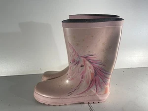 Next Ladies Wellies Boots Size 4(37)Used Pink Rubber Mid Calf Pull on Boots -E83 - Picture 1 of 6