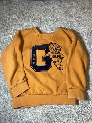 Sudadera Baby Gap Niños Talla 3T Amarillo Mostaza Oso Logo  Foto 1 de 4