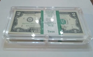 UNC pack of (100) 2017 A $2 Star Notes from N Y Dist. GEM Includes Clear Casing - Picture 1 of 3