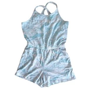Old Navy Kid Girls  Blue Tie Dye  Sleeveless Soft-Knit Cross-back Romper L 10/12 - Picture 1 of 4