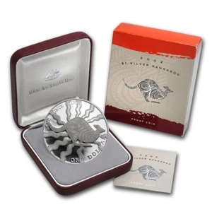 Australia 2002 Kangaroo 1 oz Proof Silver coin - Picture 1 of 3