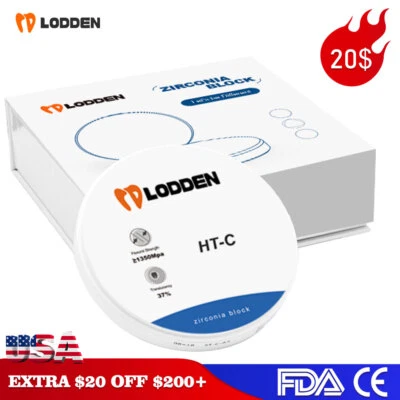 LODDEN Dental Zirconia Block Disc for Porcelain Teeth High Translucency 98mm Color New