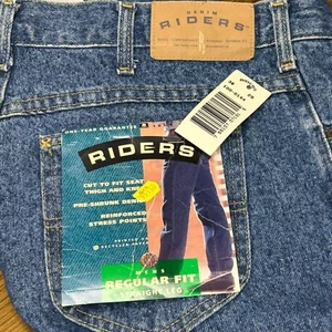 Riders Denim Regular Fit Straight Leg Jeans 38x29 Blue Pre-Shrunk Reinforced NWT - Picture 1 of 9