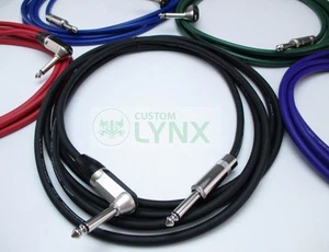 Rean Neutrik Straight to Angled Guitar Lead. Pro Jack Patch Cable. 6.35mm 1/4" - Picture 1 of 7