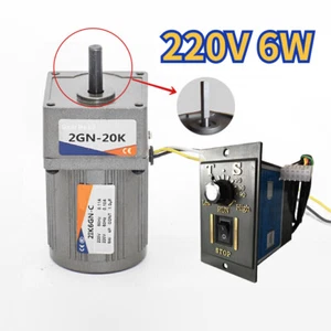 Single Phase 6W Deceleration 220V Geared AC Motor + Gear Box+ Speed Controller - Picture 1 of 9