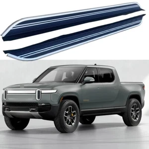 Fits for Rivian R1T 2021-2024 Fixed Running Board Nerf Bar Side Step pedals 2PCS - Imagen 1 de 7
