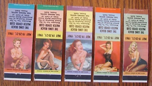JUEGO DE PORTADA PIN-UP GIRLIE MATCHBOOK: LONG BEACH CLUB FRESNO CA 1961 MATCHCOVERS -D - Imagen 1 de 2