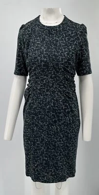 Burberry Brit Blue Abstract Print Half-Sleeve Ruched Sides Sheath Dress sz 10 - Image 1 of 4