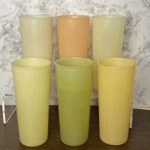 6 VTG Tupperware Tall 16oz Tumblers Drinking Cups #107 - Picture 1 of 9