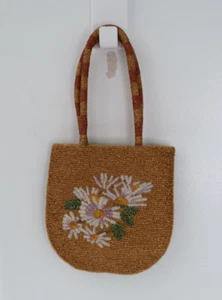 Free People Best Bet Beaded Floral Tote Handbag Boho Womens Golden - Picture 1 of 6