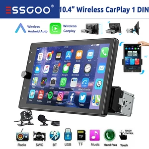 10.4'' Rotatable Car Stereo Radio Wireless Apple CarPlay IPS Head Unit CAM & MIC - Picture 1 of 14