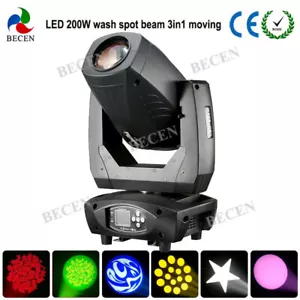 BECEN 200w 3in1 Led Moving Head Light Led Spot Wash Light DJ Stage Lighting - Picture 1 of 7