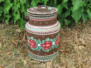 Alu Milchkanne Bemalt 10L Verbeult h=33cm D= 22 - Bild 1 von 7