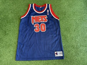 Vintage Champion Kerry Kittles New Jersey Nets Jersey YOUTH Size XL NBA Blue VTG - Picture 1 of 6