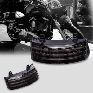 Smoke Tri-Bar Fender LED Tail Brake Signal Light Fit For Harley Touring Glide - Picture 1 of 12