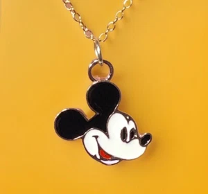 Gold Mickey Mouse Pendant On A Gold Necklace Chain!! - Picture 1 of 9